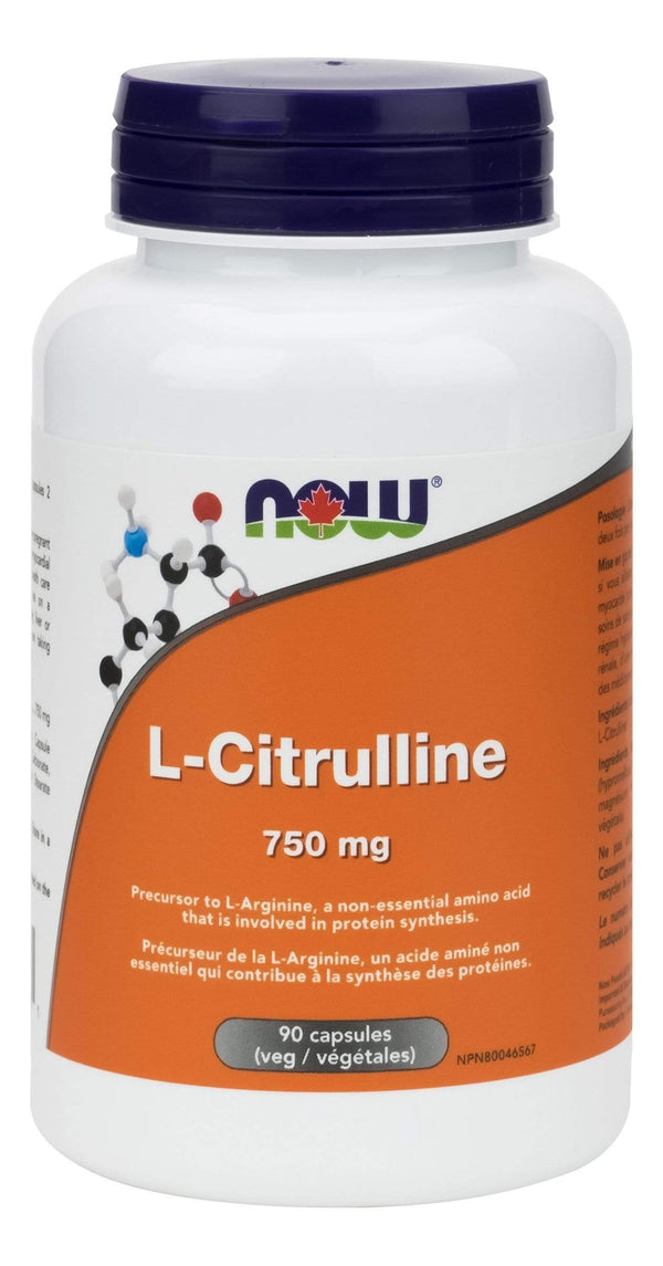 NOW, L-시트룰린, 750 mg, 90 식물성 캡슐