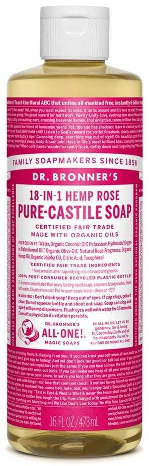 Dr. Bronner's Rose Liquid Soap 473 mL