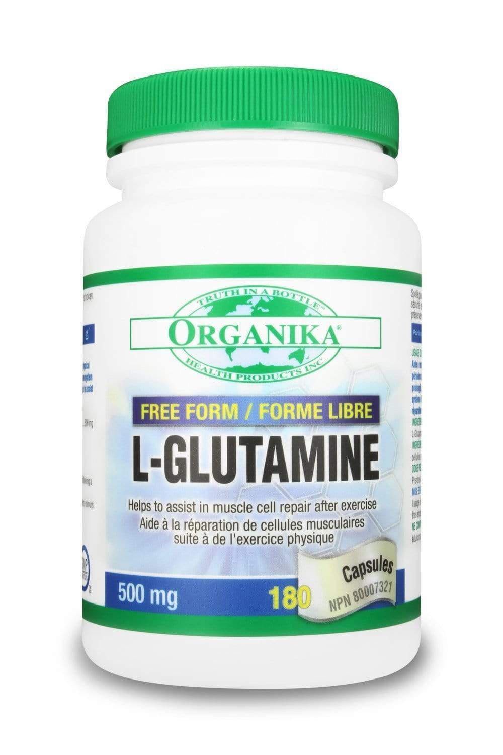 Organika L-GLUTAMINE (Free Form) 500MG 180 Capsules