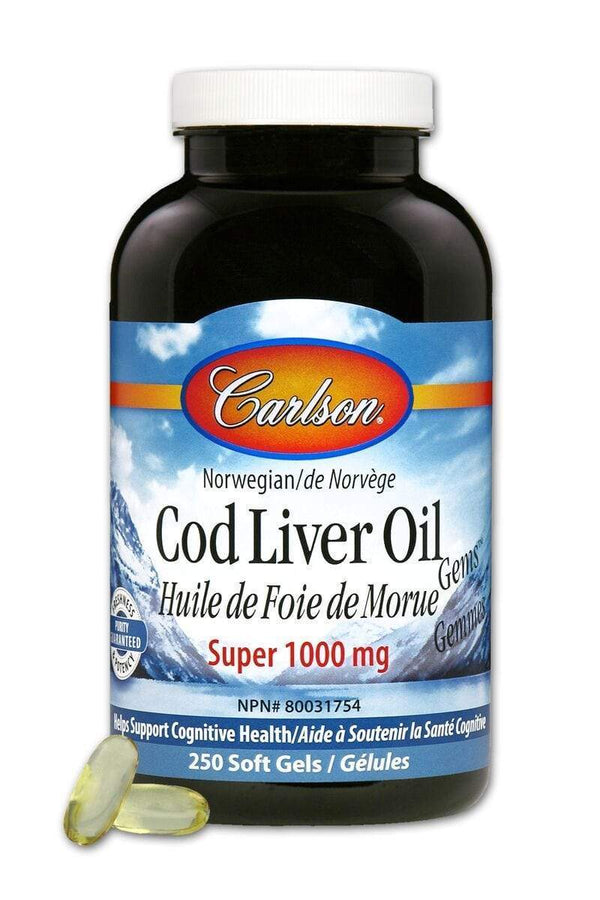 Carlson Laboratories Super Cod Liver 1000 mg 250 Soft gels