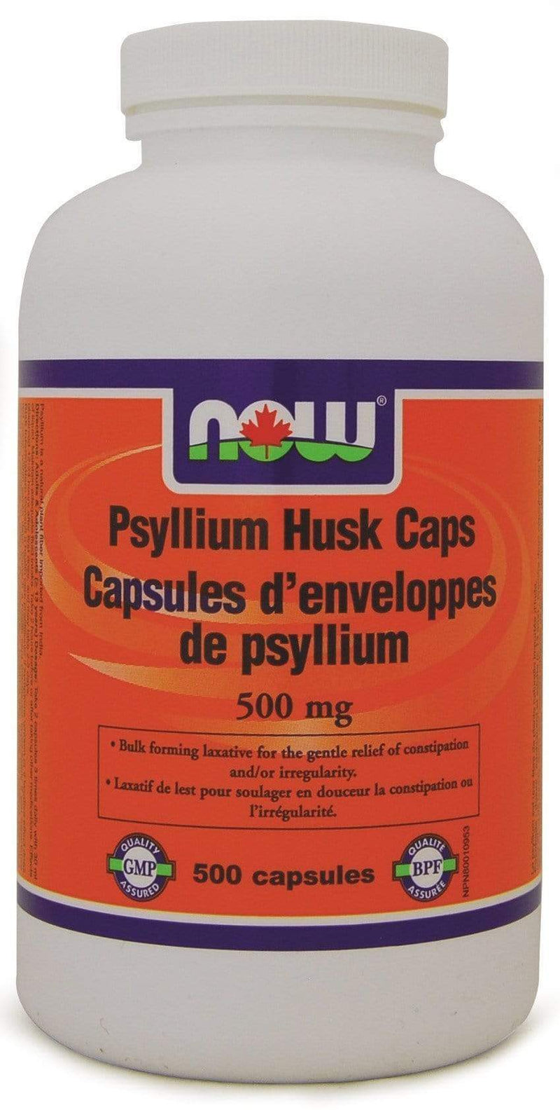 NOW Psyllium Husks 500 mg 500 Capsules