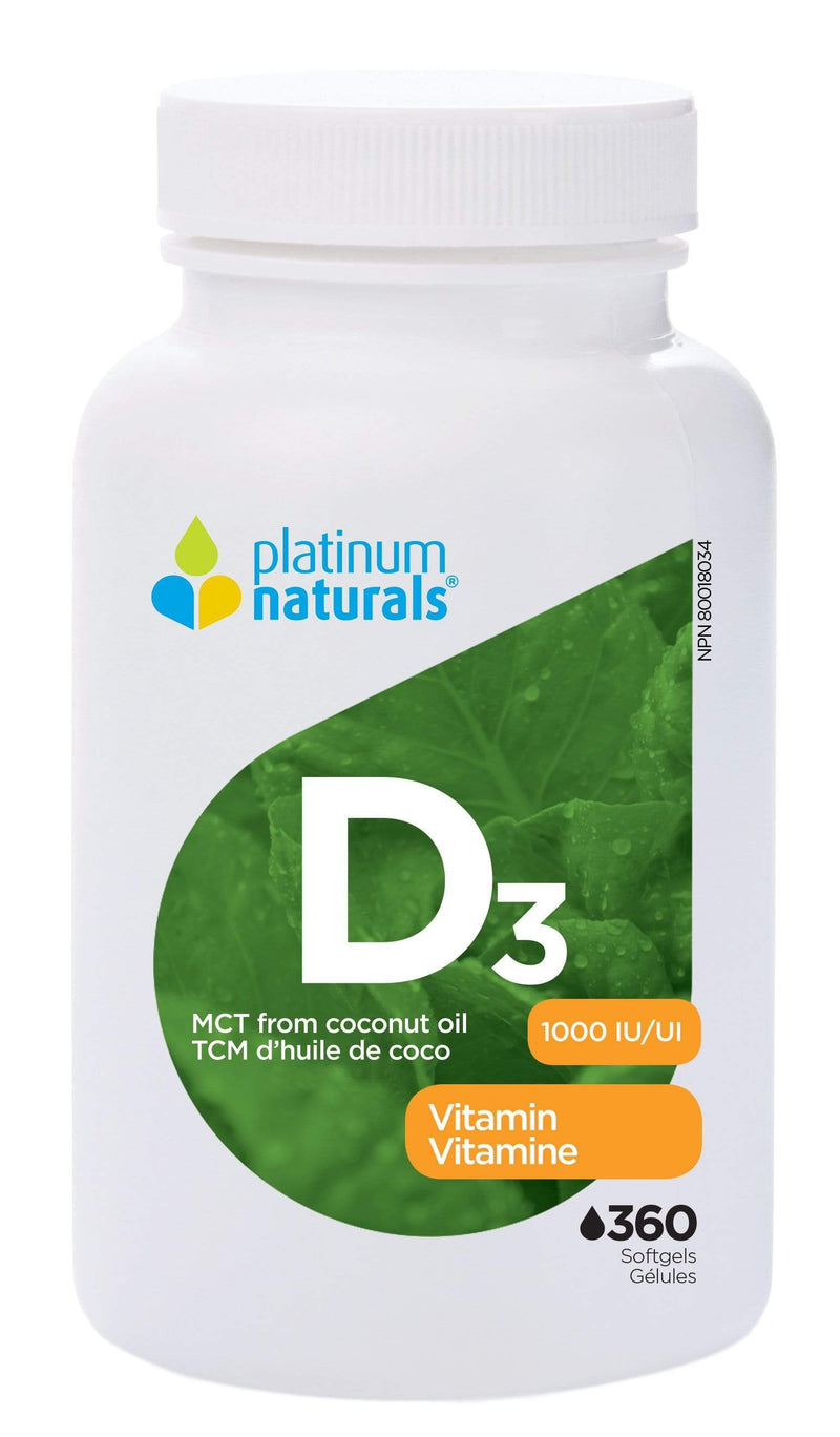 Platinum Naturals Vitamin D3 1000 IU 360 Softgels