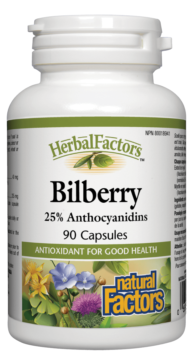 Natural Factors Bilberry Extract 40 mg 90 Capsules