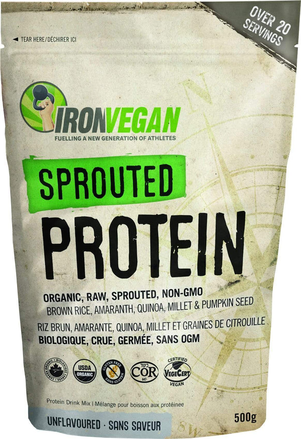 철 비건(Iron Vegan) - Healtha.ca에서 맛이 첨가되지 않은 싹이 튼 단백질