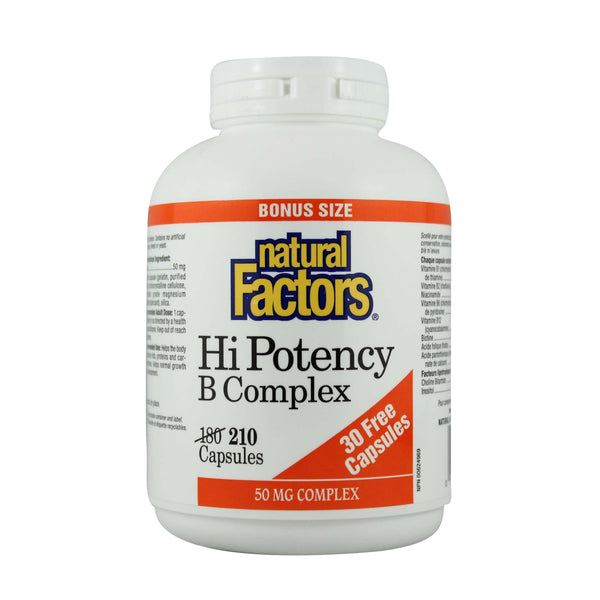 Natural Factors Hi Potency B Complex BONUS 210 Capsules