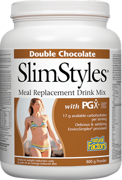 Natural Factors SlimStyles Meal Replacement with PGX - DOUBLE CHOCOLATE Flavour 800g