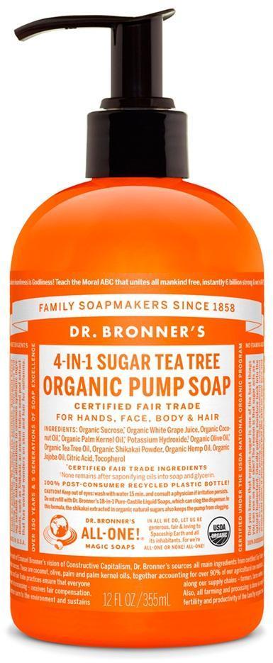 Dr. Bronner's, 4-in-1 유기농 펌프 비누, 티트리, 356mL