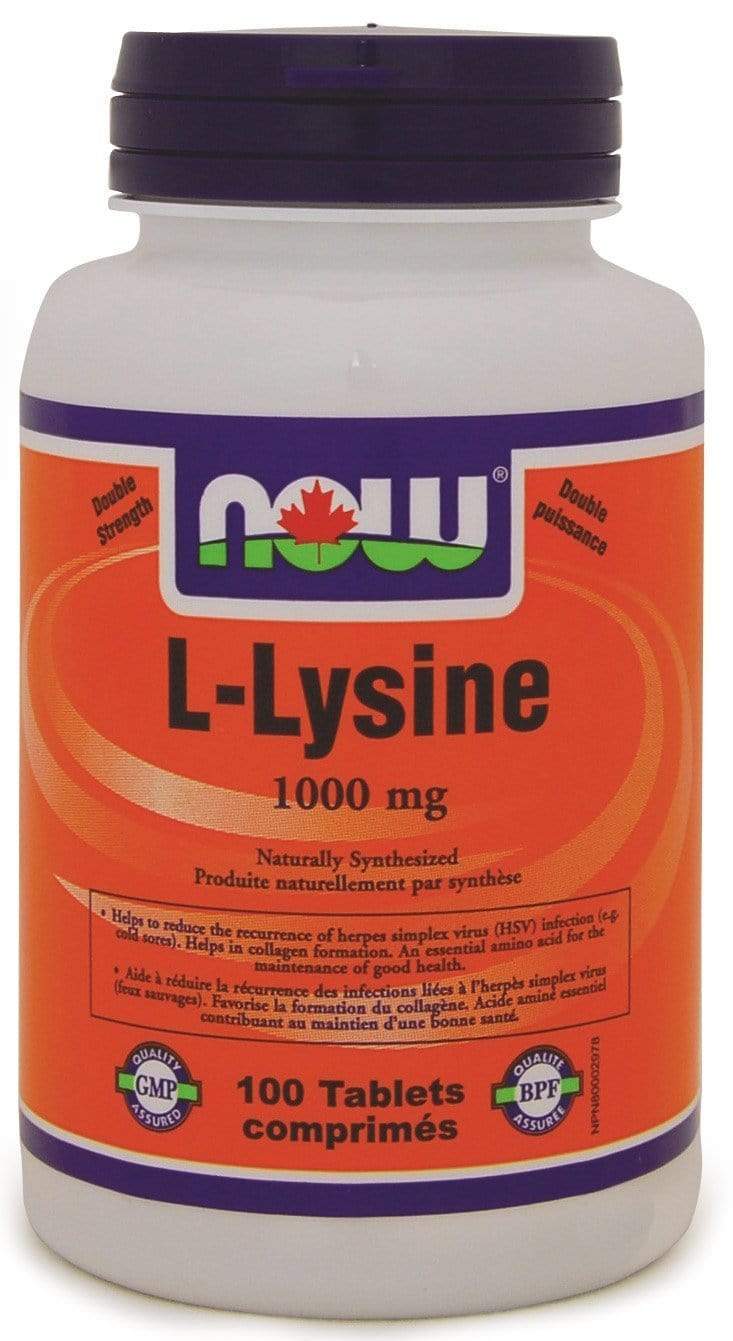 NOW L-Lysine Double Strength 1000 mg 100 Tablets