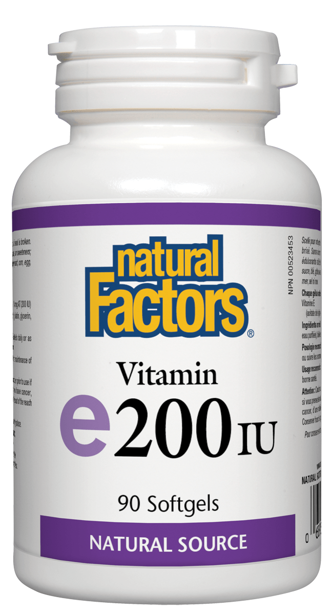 Natural Factors Vitamin E 200 IU, Natural Source, 90 Softgels