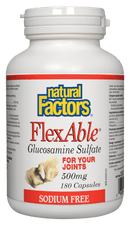 Natural Factors FlexAble 글루코사민 황산염 - 무나트륨 500mg 180 캡슐