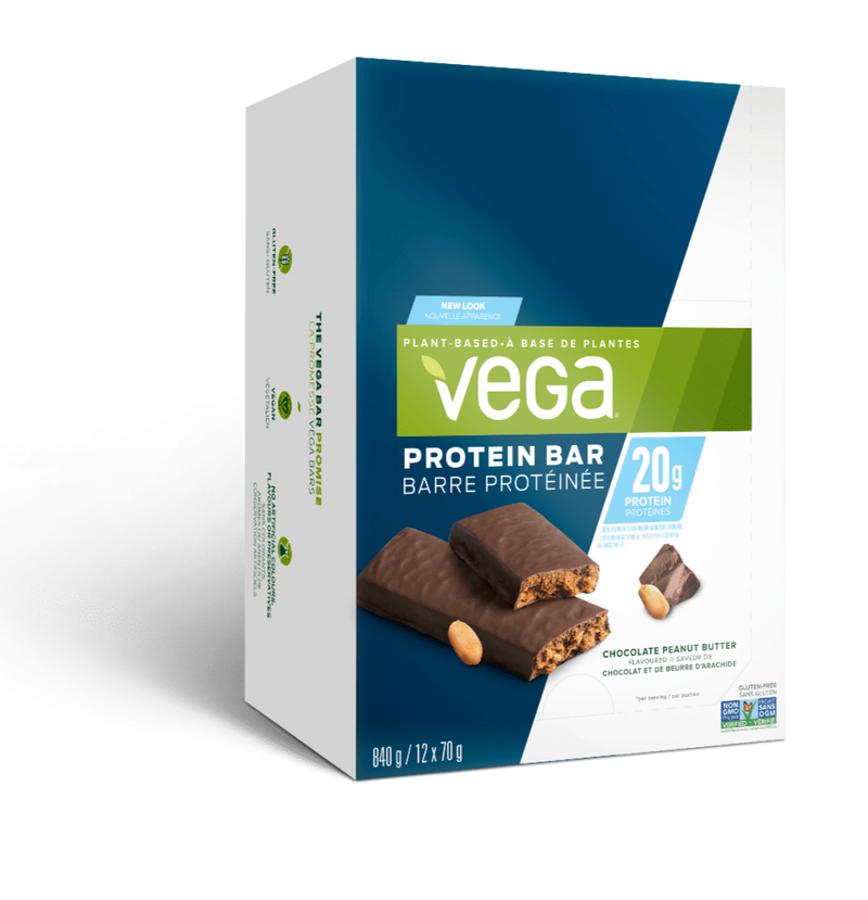 Vega, 단백질 바 20g, 초콜릿 땅콩 버터, 12개입 상자