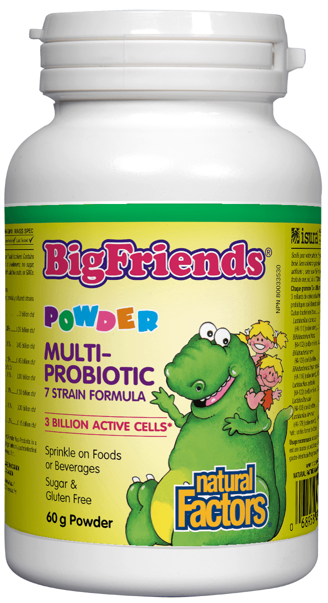 Natural Factors Big Friends Powder Multi-Probiotic 7 Strain Formula 3 Billion Active Cells 60g