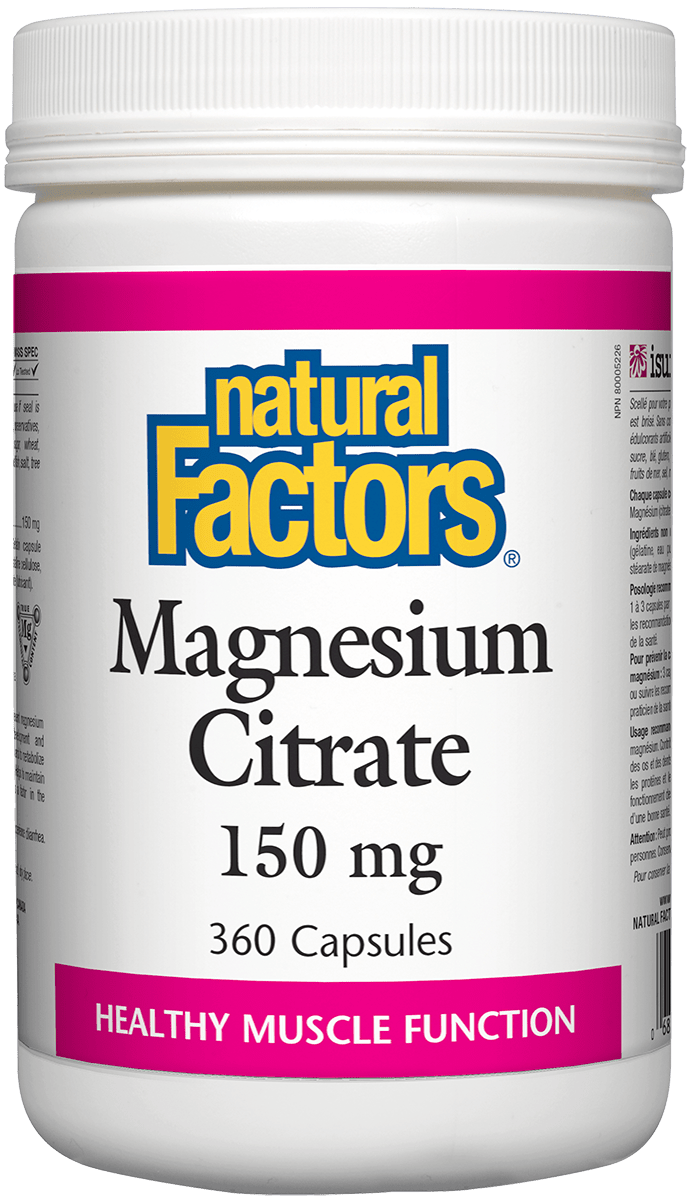 Natural Factors Magnesium Citrate 150 mg 360 Capsules