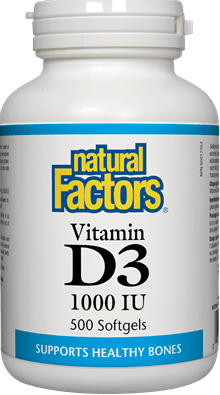 Natural Factors SunVitamin D3 1000 IU, 500 소프트젤