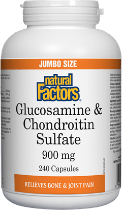 Natural Factors Glucosamine & Chondroitin Sulfate 900 mg JUMBO Size 240 Capsules