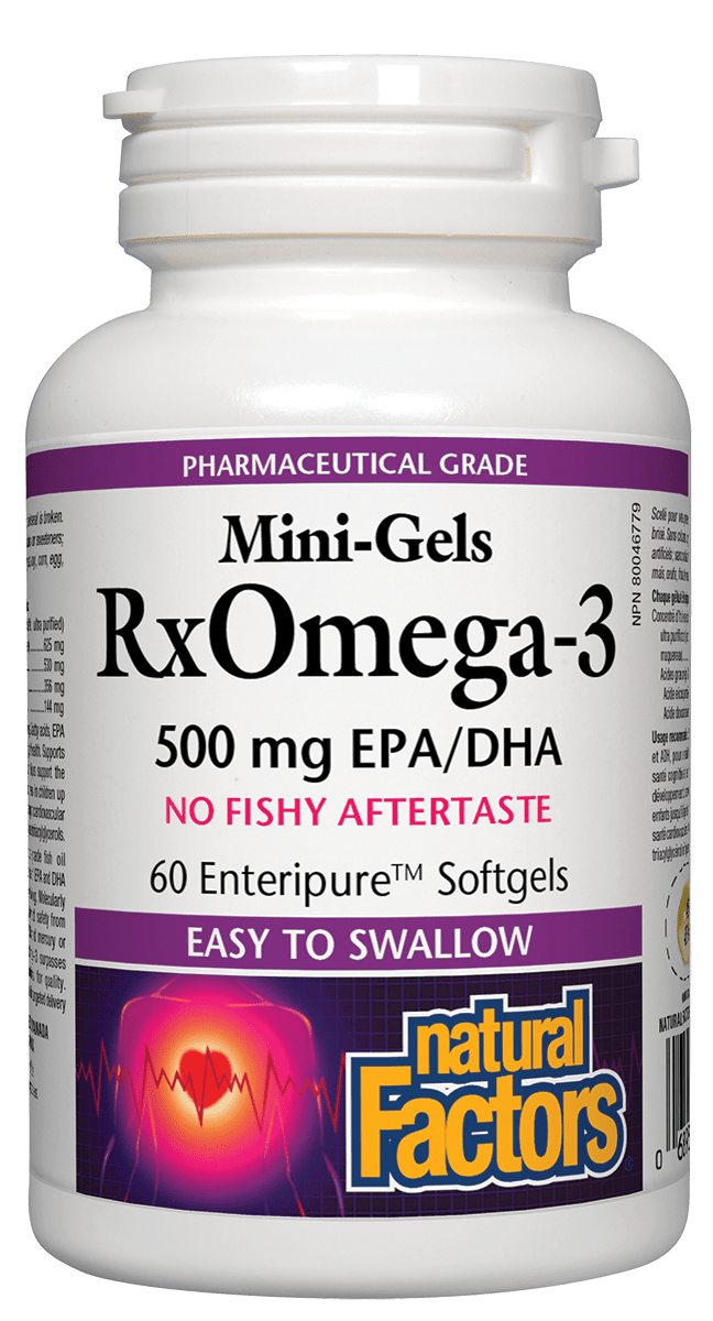 Natural Factors RxOmega-3 Mini-Gels 500 mg 60 Softgels