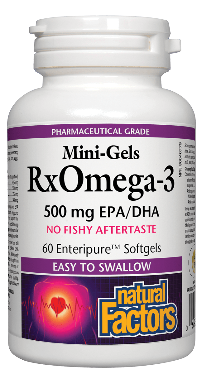 Natural Factors RxOmega-3 미니젤 500 mg 60 소프트젤