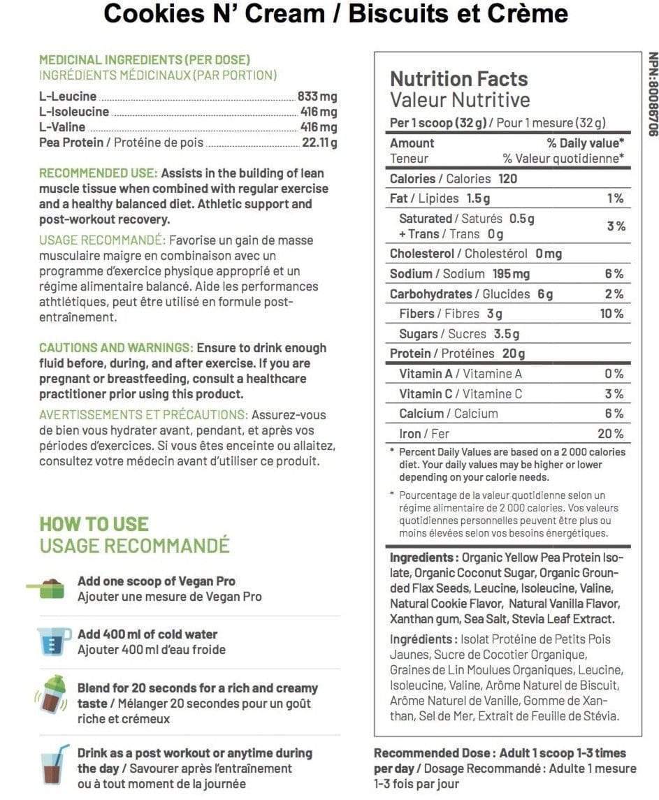 Raw Nutritional Vegan Pro 2 lbs - Cookies N' Cream