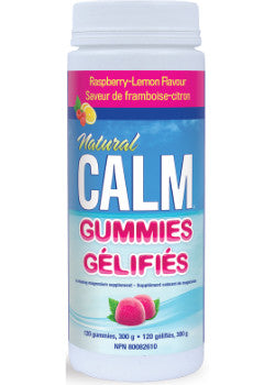 Natural Calm, Magnesium, Raspberry-Lemon Flavour, 120 Gummies
