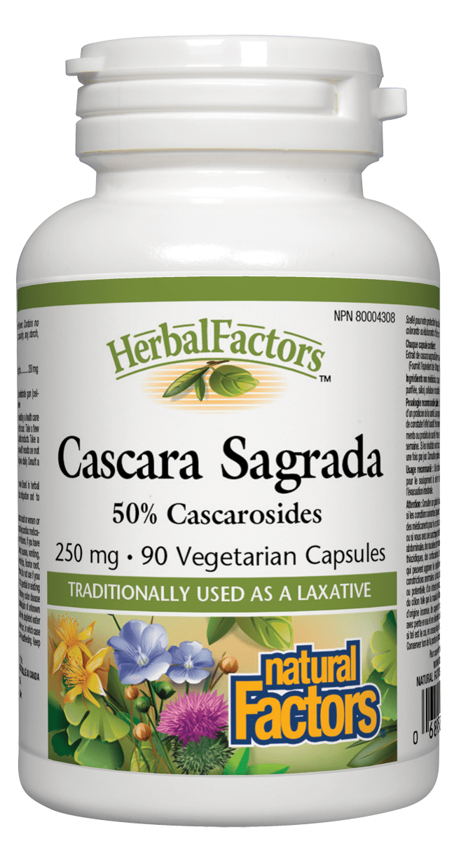 Natural Factors HerbalFactors‚Äö Cascara Sagrada 250mg 90 Capsules