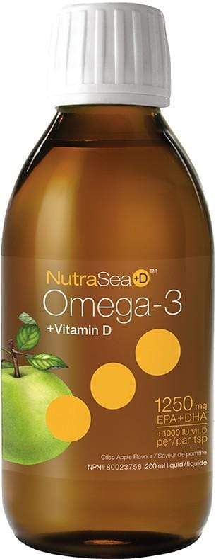 NutraSea أوميغا 3 + فيتامين د - التفاح المقرمش (200 مل)