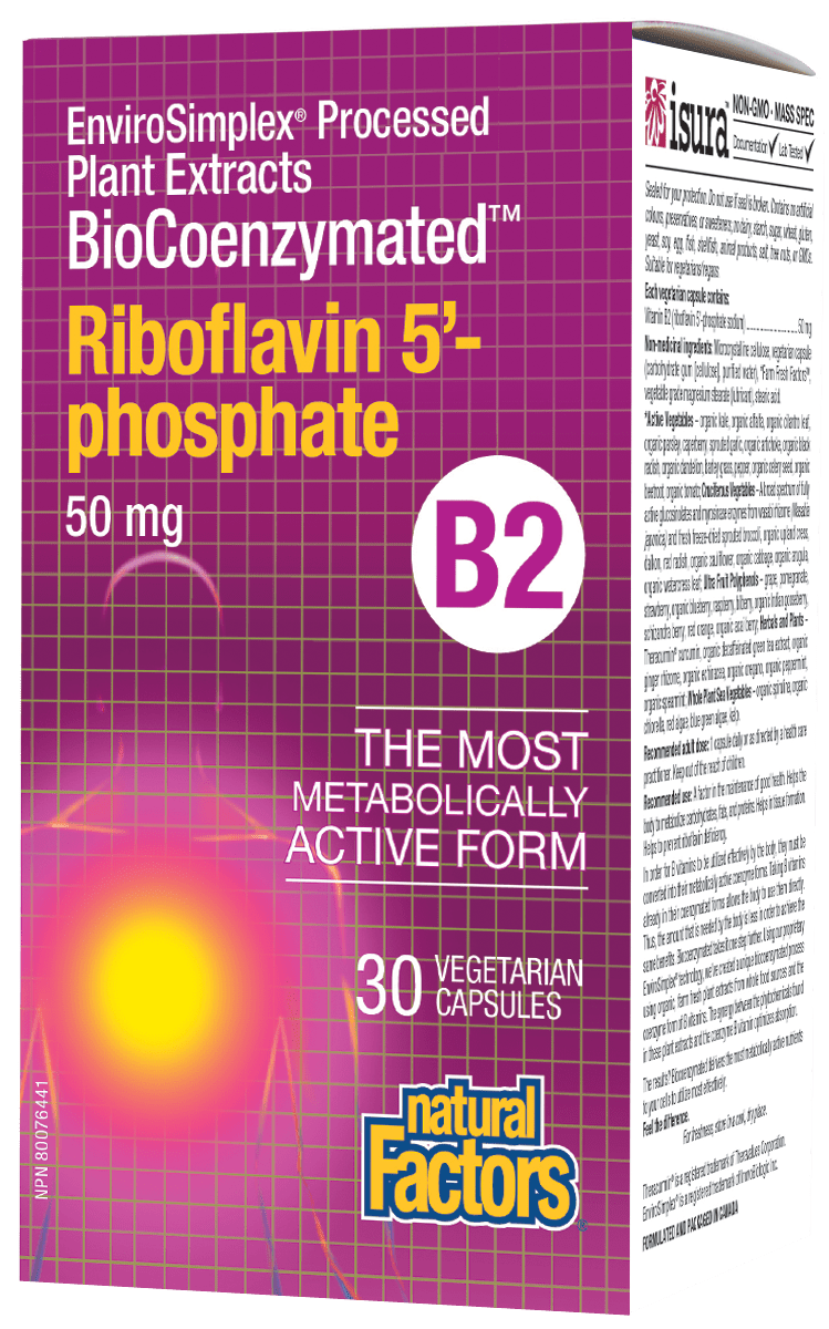 Natural Factors Riboflavin 5'-phosphate 50 mg 30 Capsules