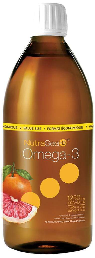 NutraSea+D Omega-3 + Vitamin D Value Size - Grapefruit Tangerine (500 mL)