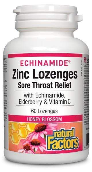 Natural Factors Zinc Lozenges with Echinamide, Elderberry & Vitamin C