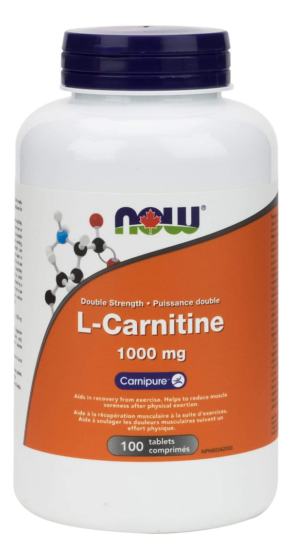NOW L-Carnitine, Double Strength 1000mg 100 Tablets