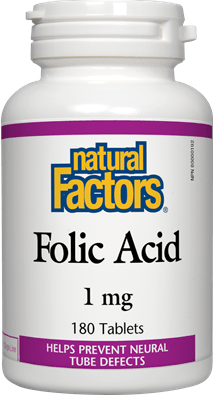 Natural Factors Folic Acid 1 mg 180 Tablets