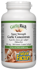Natural Factors GarlicRich 슈퍼 강도 마늘 농축물 500 mg Healtha.ca에서