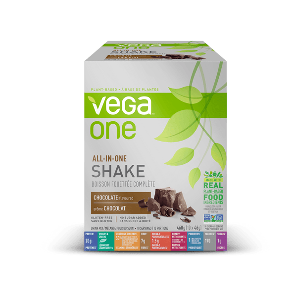 Vega, مخفوق الكل في واحد، شوكولاتة، 460 جم ​​(صندوق 10 × 46 جم)