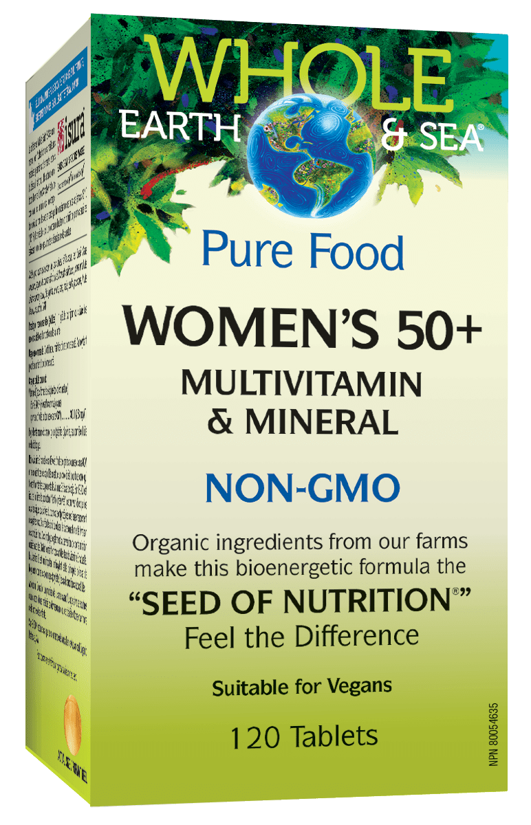 Whole Earth and Sea Pure Food Woman's 50 plus, Multivitamin and Mineral NON-GMO 120 Tablets