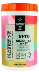 ناتريف كيتو - مسحوق بروتين مصل الحليب بالكولاجين البحري - بالفانيليا الفرنسية - 500 جم