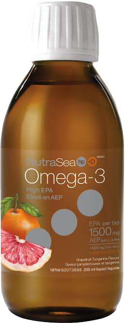 NutraSea HP 오메가-3 + 비타민 D 고 EPA - 자몽 귤(200mL)