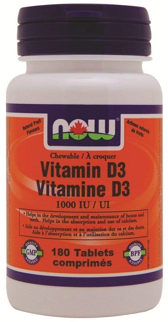 NOW Vitamin D3 1,000 IU - 180 Tablets