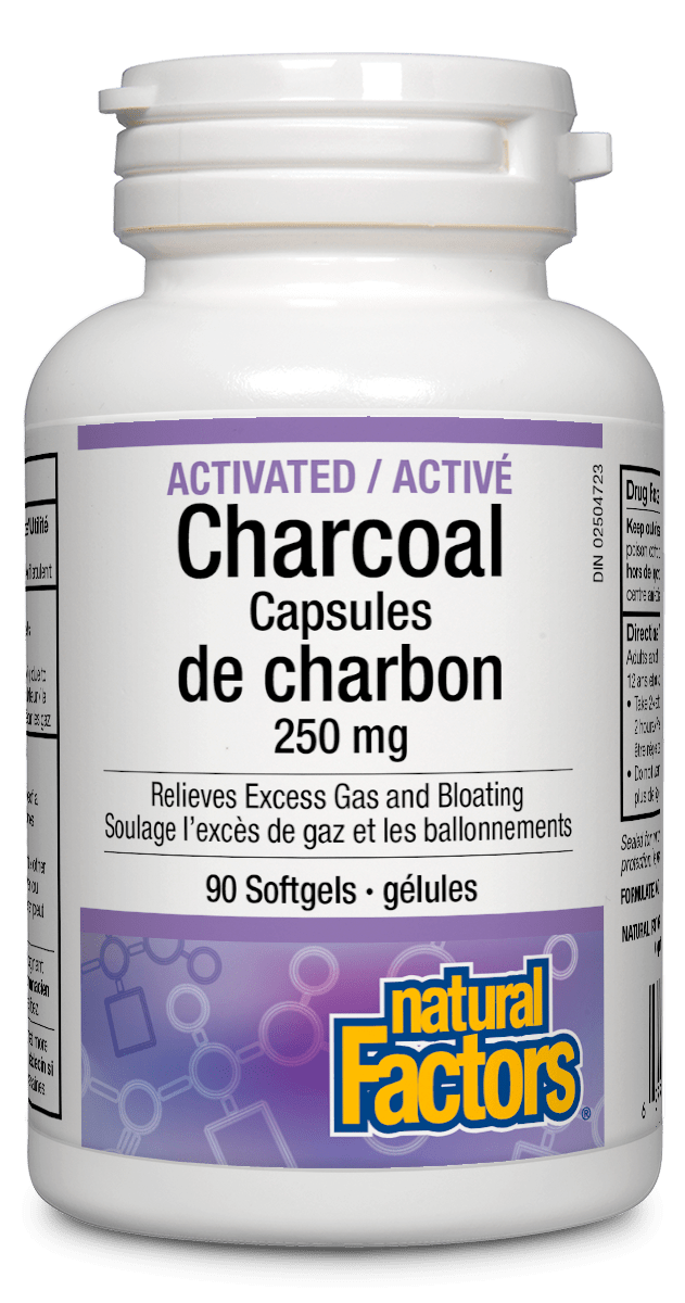 Natural Factors Activated Charcoal Capsules 250 mg