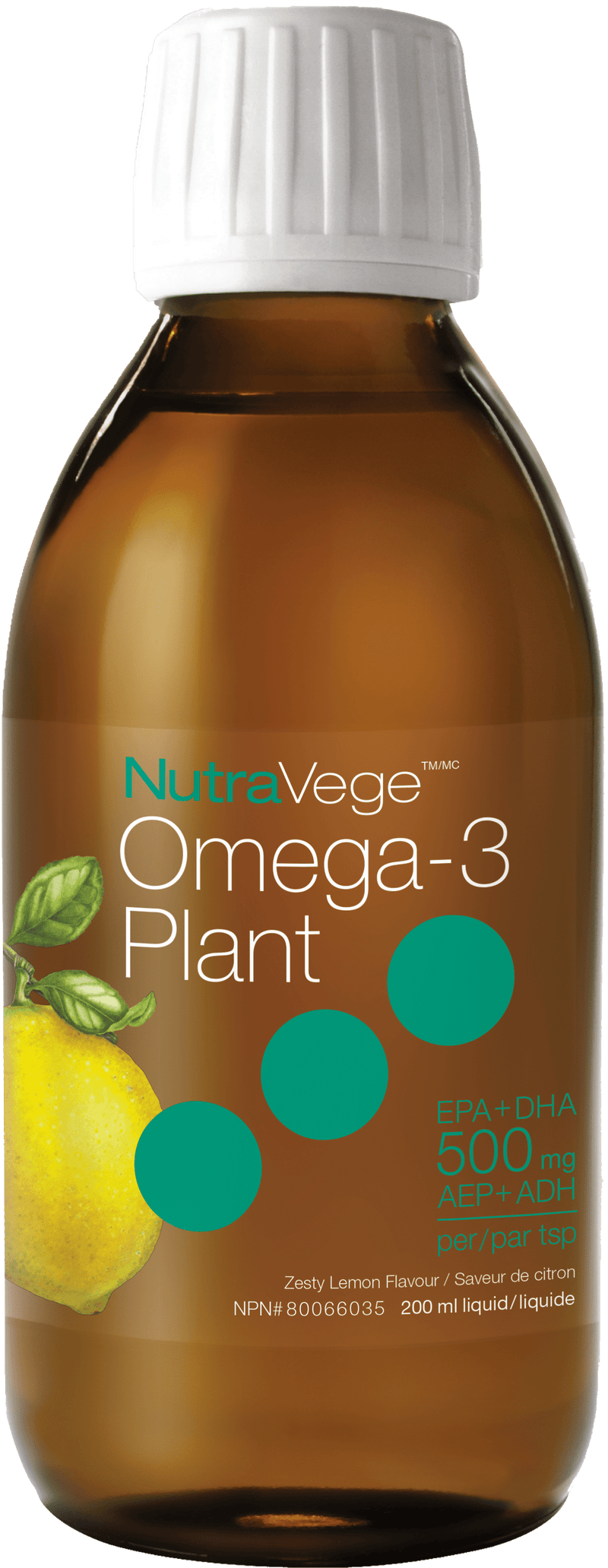 NutraVege Omega-3 Plant - Zesty Lemon (200 mL)