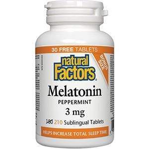 Natural Factors Melatonin 3 mg BONUS 210 Sublingual Tablets