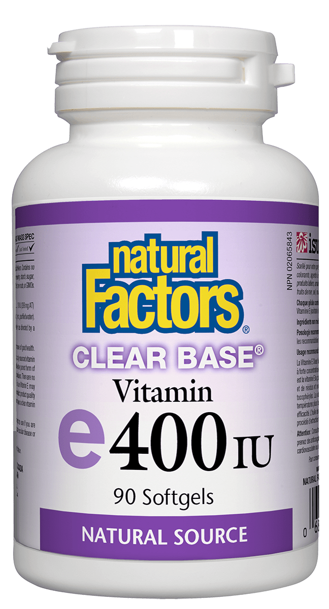 Natural Factors Vitamin E 400 IU Clear Base, 90 Softgels