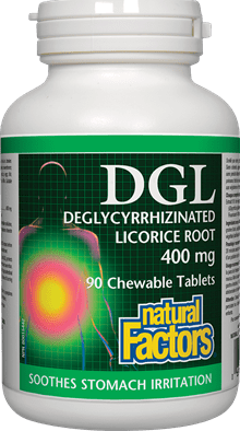 Natural Factors DGL 탈글리시리진화 감초 뿌리 400 mg 90 츄어블 정제