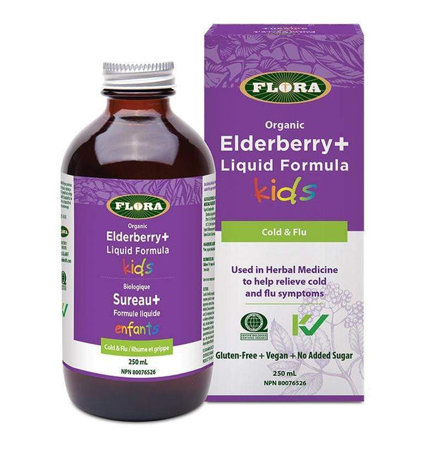 Flora Organic Elderberry+ Liquid Formula Kids Cold & Flu 250 ml