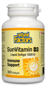 Natural Factors Vitamin D3 1000 IU, 360 Softgels