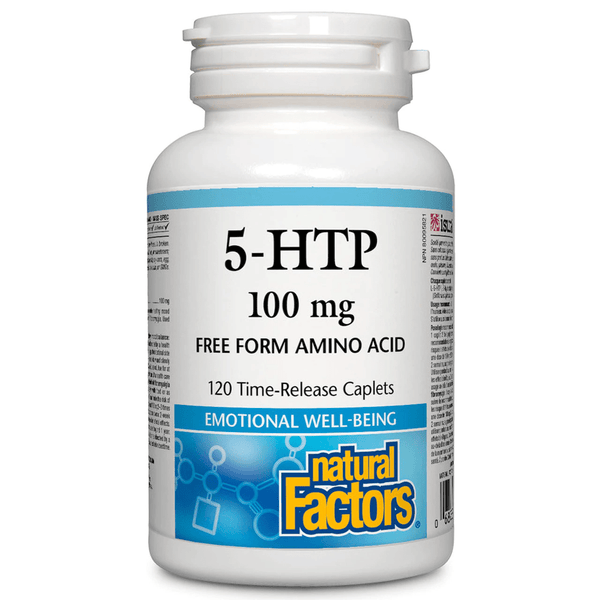 Natural Factors 5-HTP 100 mg Time-Release 120 Caplets