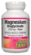 내추럴 팩터스 마그네슘 비스글리시네이트 퓨어 200 mg 120 캡슐