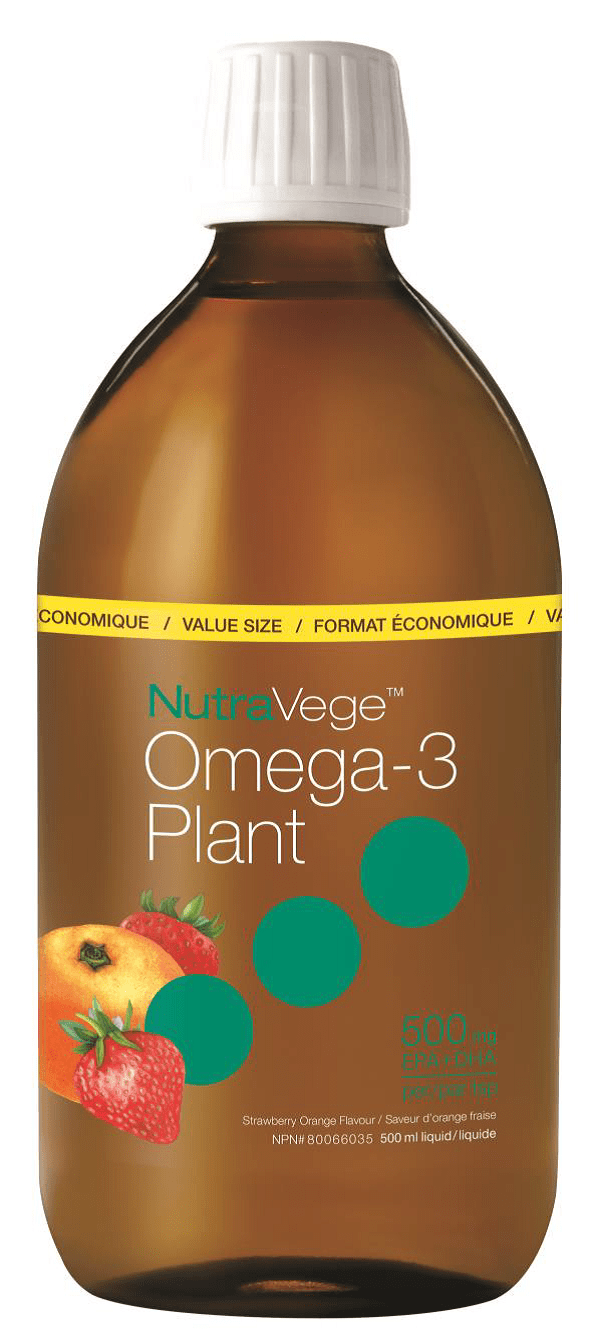 NutraVege أوميغا 3 حجم النبات القيمة - الفراولة والبرتقال (500 مل)