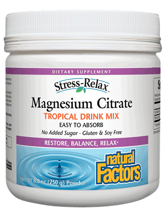 Natural Factors Magnesium Citrate 25g Powder - Tropical Flavour