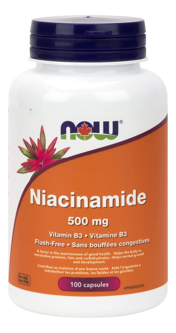 NOW Vitamin B-3 Niacinamide 500 mg 100 Capsules