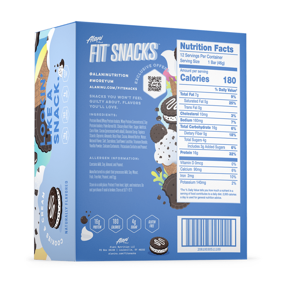 Alani Nu Fit Snacks Protein Bar - Cookies & Cream