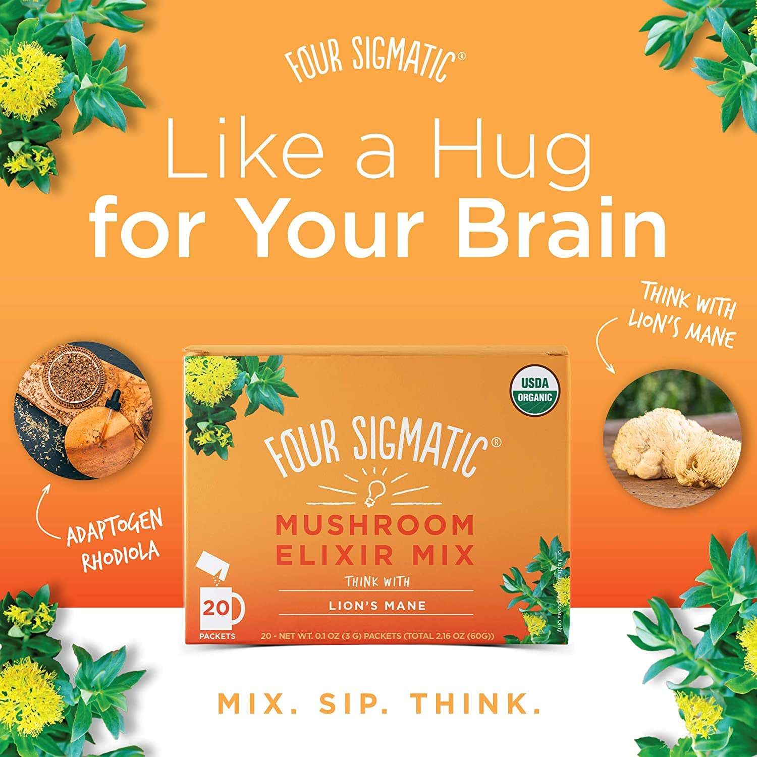 Four Sigmatic Lion's Mane Mushroom Elixir Mix 20 x 3 g Packets
